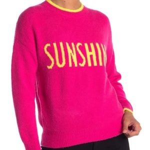 hot pink SUNSHINE graphic crewneck sweater | S